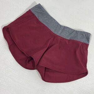 Campus crew athletic shorts in burgundy and grey​​​​​​​​​​​​​​​